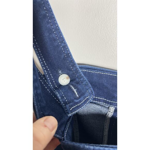 Anthropologie The‎ Portside Button-Front Stretchy Romper Blue Denim Sz 8 - Picture 8 of 13